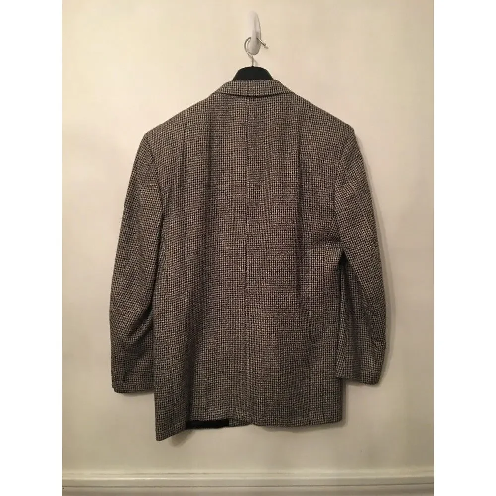 41R Today's Man Vintage 2 Button Black Houndstooth Sport Coat Jacket